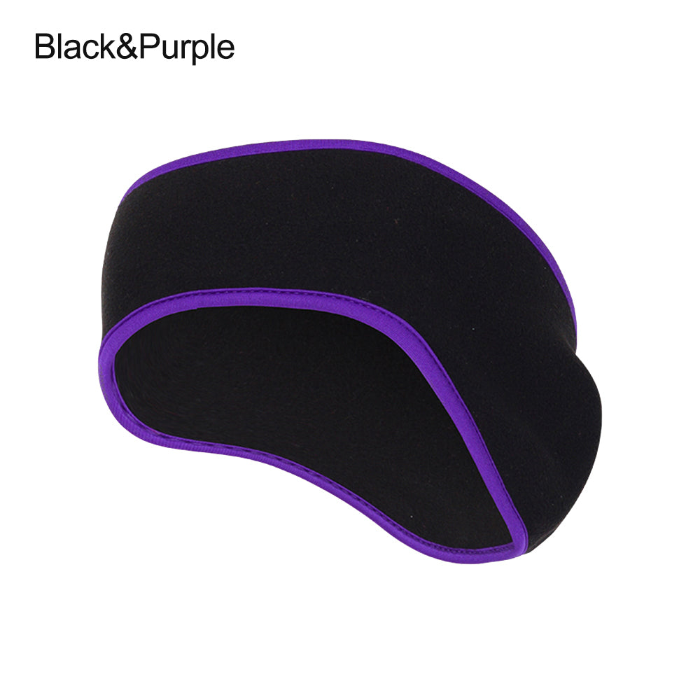 Fleece Headband Ear Warmer for Cold Weather black-purple by HitMyNeed