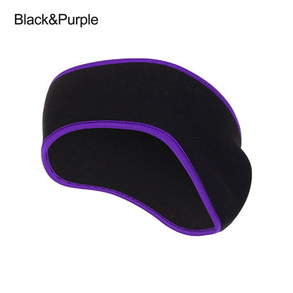Fleece Headband Ear Warmer for Cold Weather black-purple by HitMyNeed