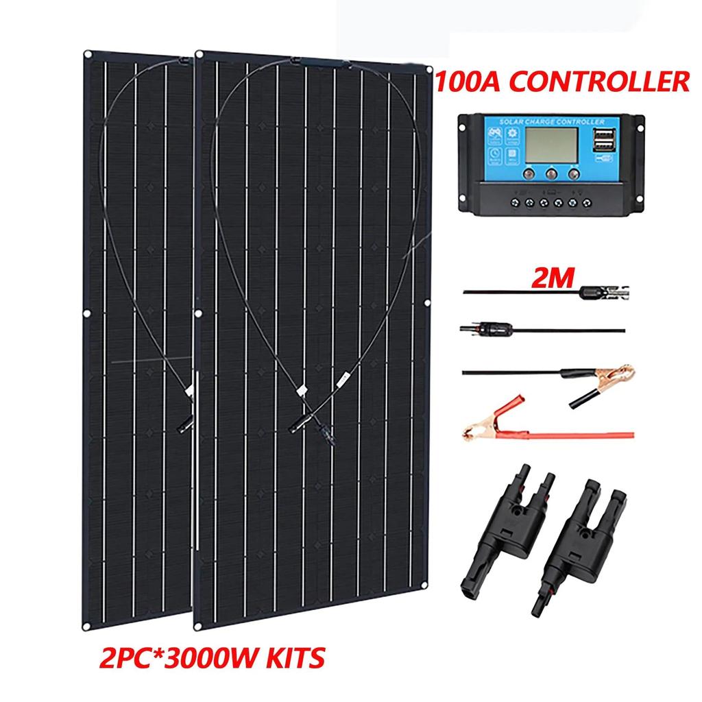 Flexible 150W Solar Panel Kit for Camping & RV 2pc-1500w-3000w-100a-controller by HitMyNeed