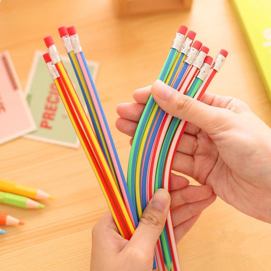 Flexible Bendable Pencils with Erasers (Set of 5) by HitMyNeed