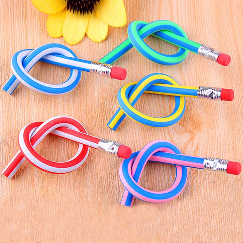 Flexible Bendable Pencils with Erasers (Set of 5) by HitMyNeed