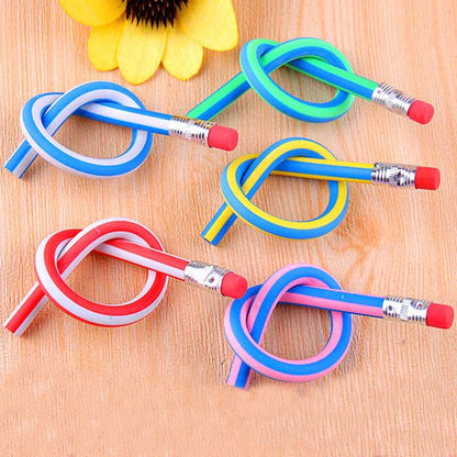 Flexible Bendable Pencils with Erasers (Set of 5) by HitMyNeed