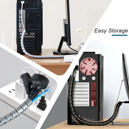 Flexible Cable Wire Protector Sleeve for Neat Desks by HitMyNeed