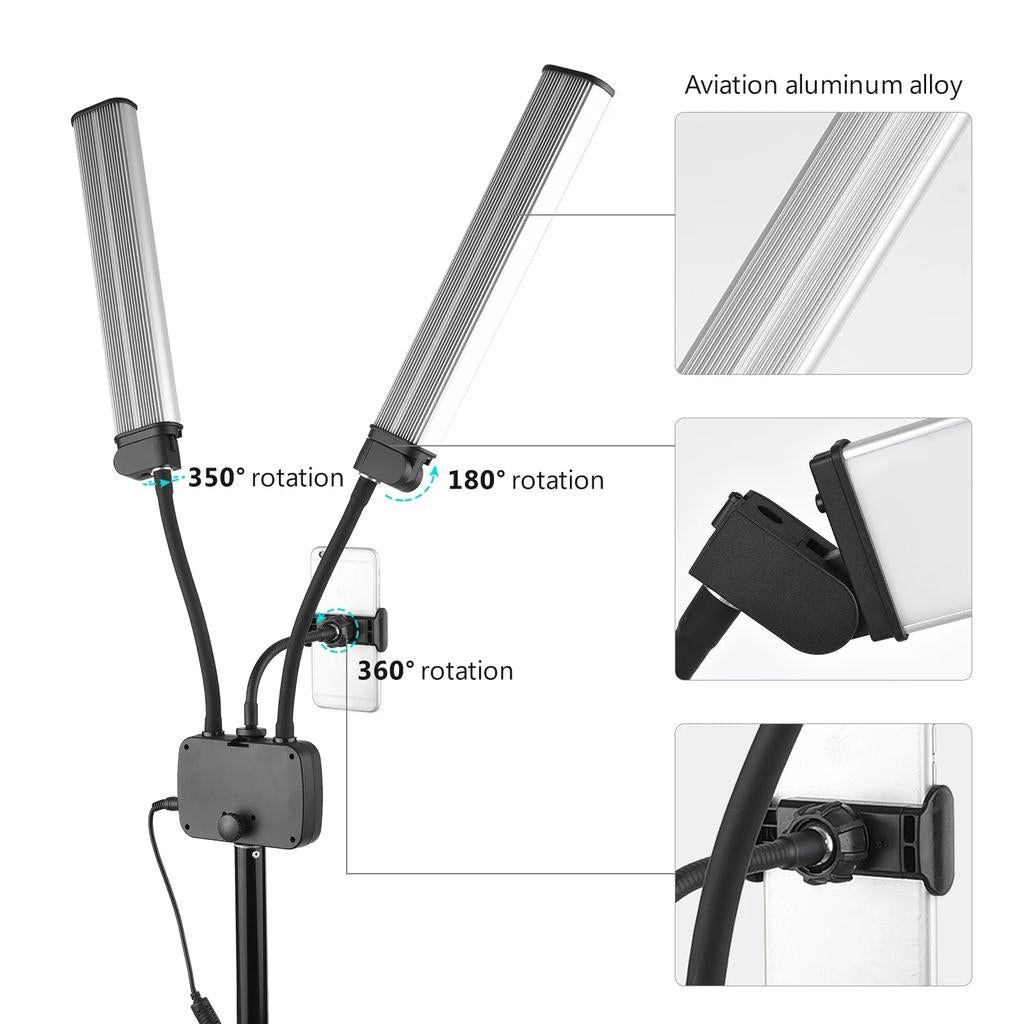 Flexible Double Arm Bi-Color LED Live Stream Light by HitMyNeed