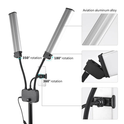 Flexible Double Arm Bi-Color LED Live Stream Light by HitMyNeed