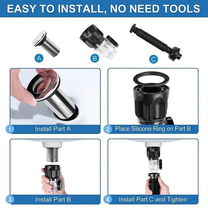 Flip-Top Sink Drain with Deodorizing Filter by HitMyNeed