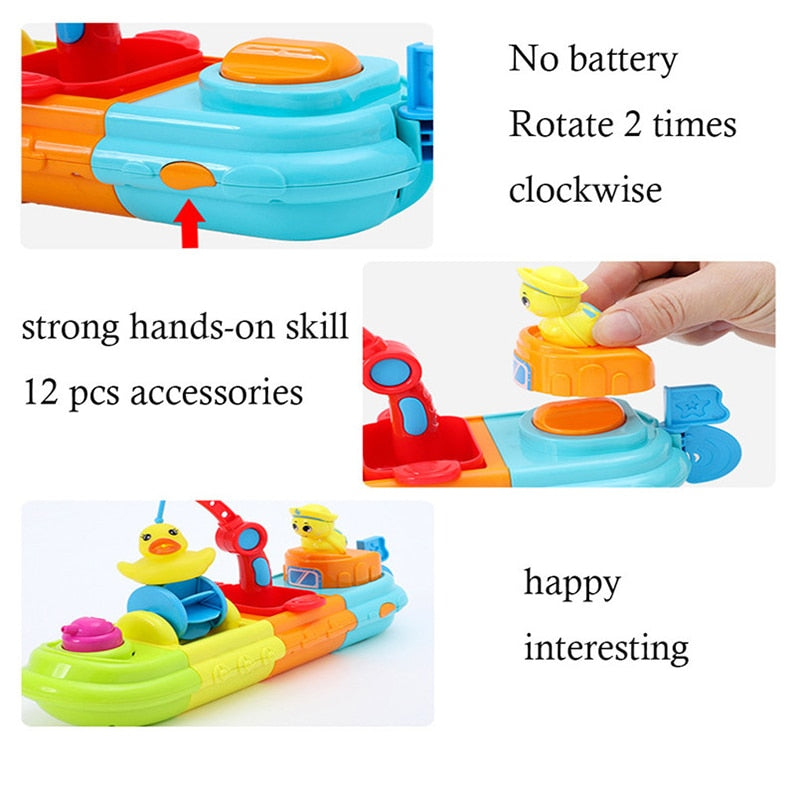Floating Boat Bath Toy with DIY Assembly Set by HitMyNeed