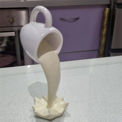 Floating Coffee Cup Resin Sculpture Home Decor a-white-coffee by HitMyNeed