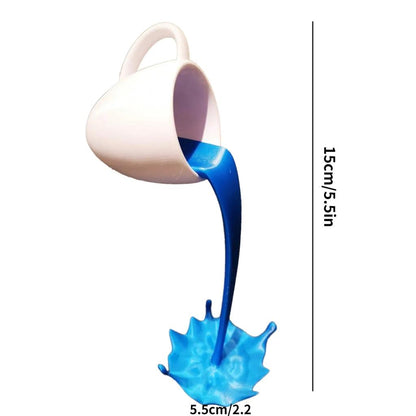 Floating Coffee Cup Resin Sculpture Home Decor f-white-blue by HitMyNeed