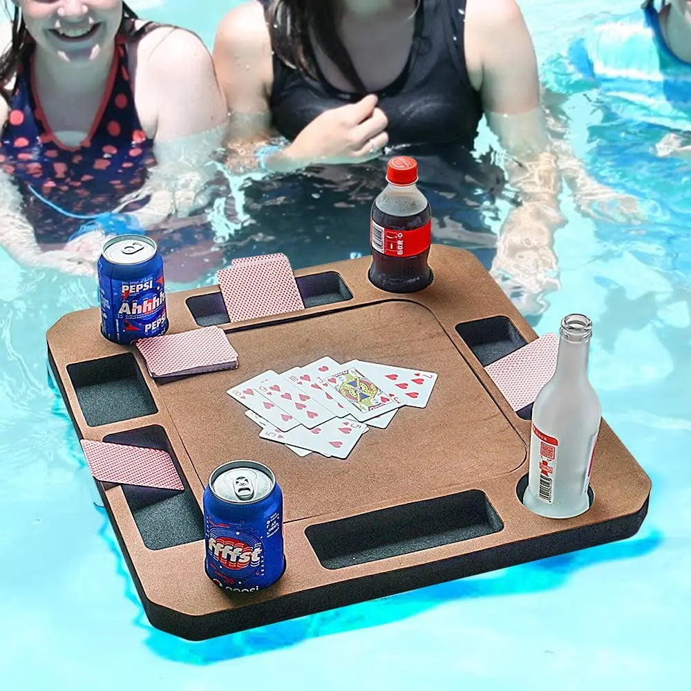 Floating Game & Snack Table Tray with Drink Holders by HitMyNeed