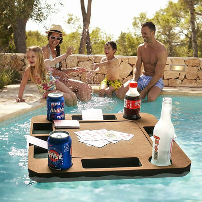 Floating Game & Snack Table Tray with Drink Holders by HitMyNeed