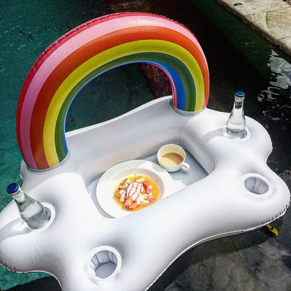 Floating Inflatable Cup Holder Pool Tray by HitMyNeed