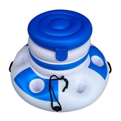 Floating Inflatable Ice Chest with Lid & Cup Holders by HitMyNeed