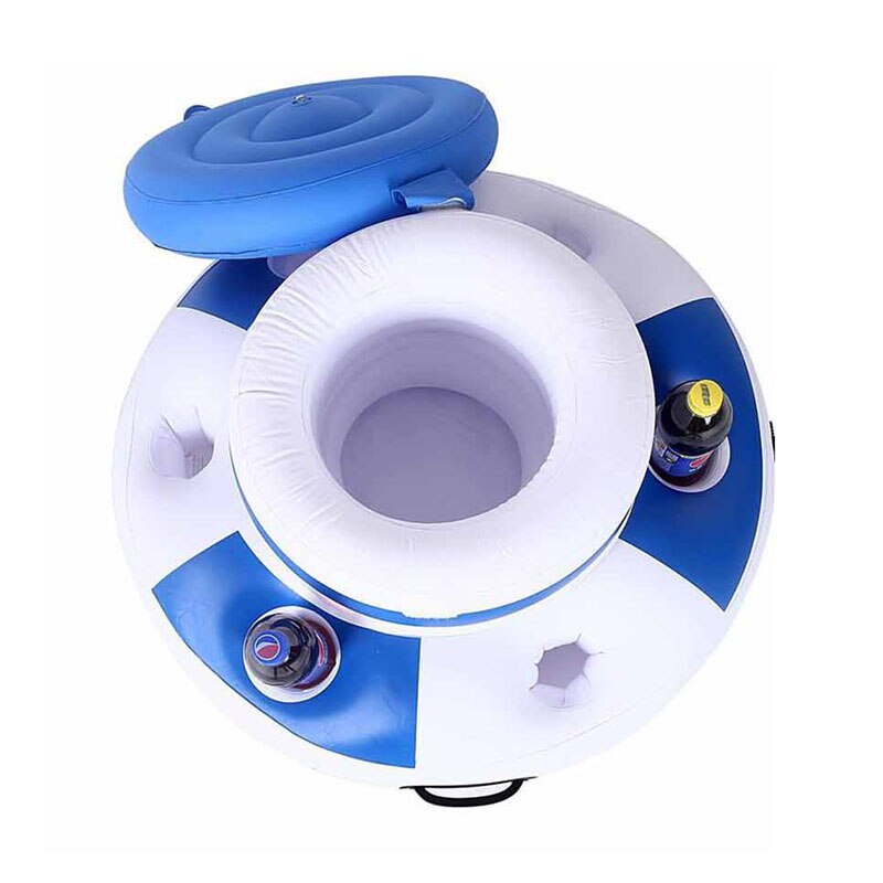 Floating Inflatable Ice Chest with Lid & Cup Holders by HitMyNeed