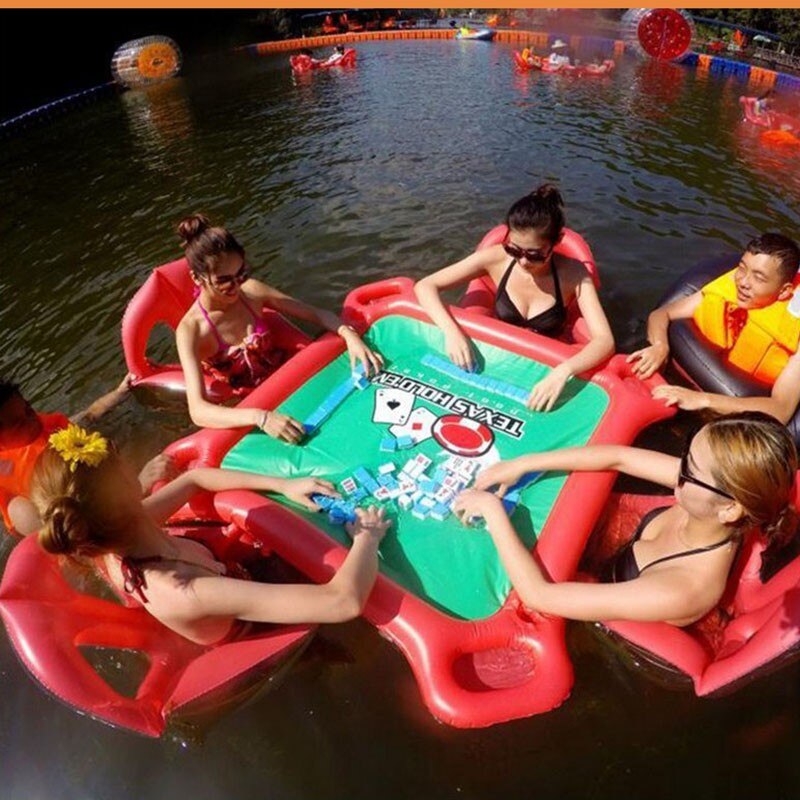 Floating Poker Table Set with Chairs and Poker Kit by HitMyNeed