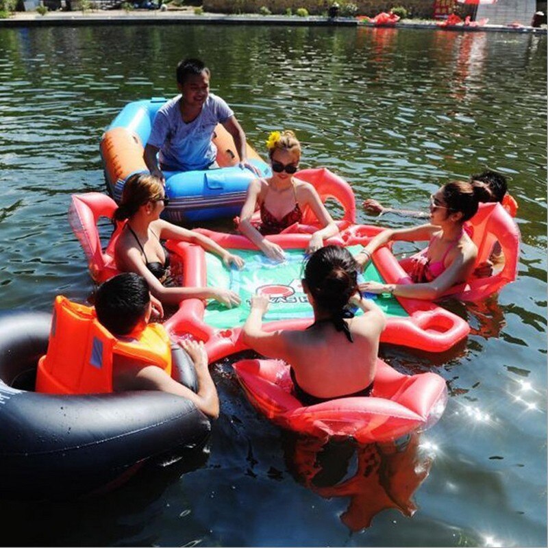Floating Poker Table Set with Chairs and Poker Kit by HitMyNeed