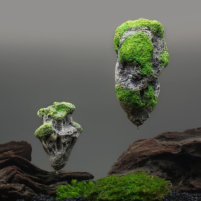 Floating Rock Aquarium Decor with Suction Cups by HitMyNeed