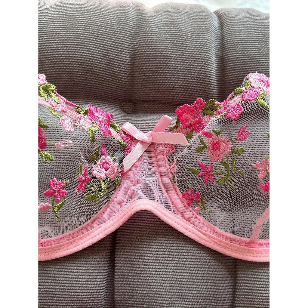 Floral Embroidered 2 Piece Lingerie Set for Women by HitMyNeed