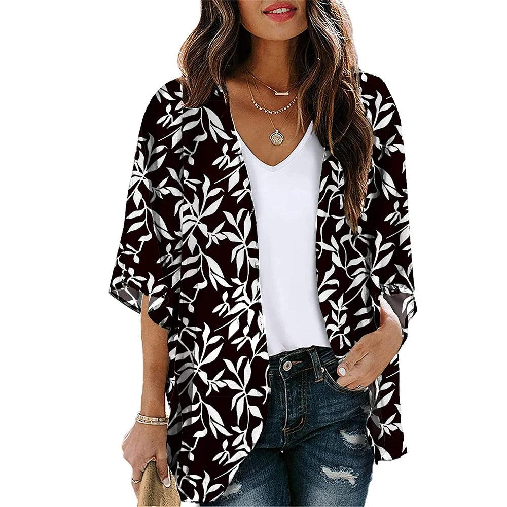Floral Print Kimono Cover Up for Women by HitMyNeed