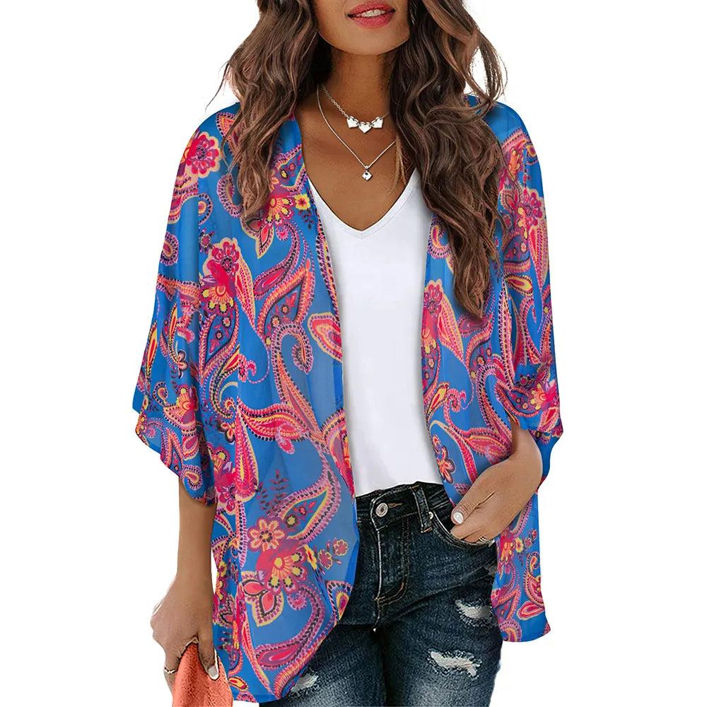 Floral Print Kimono Cover Up for Women by HitMyNeed