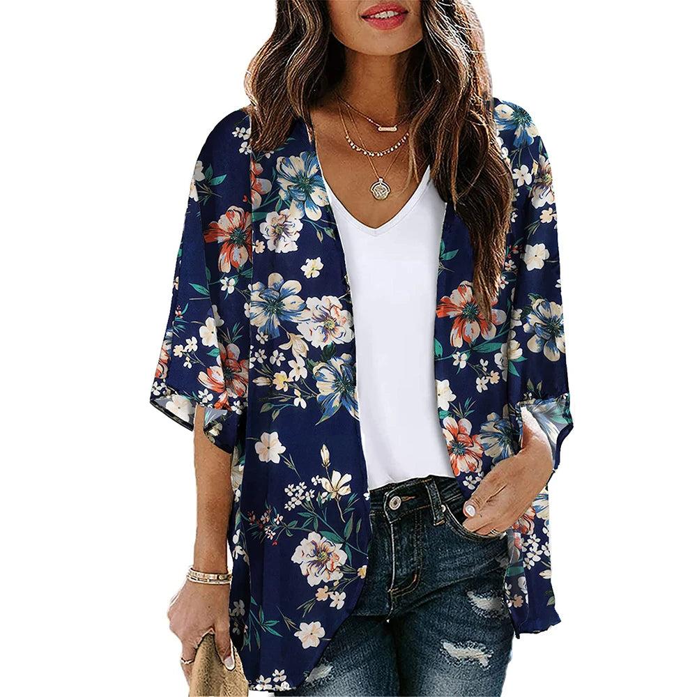 Floral Print Kimono Cover Up for Women by HitMyNeed