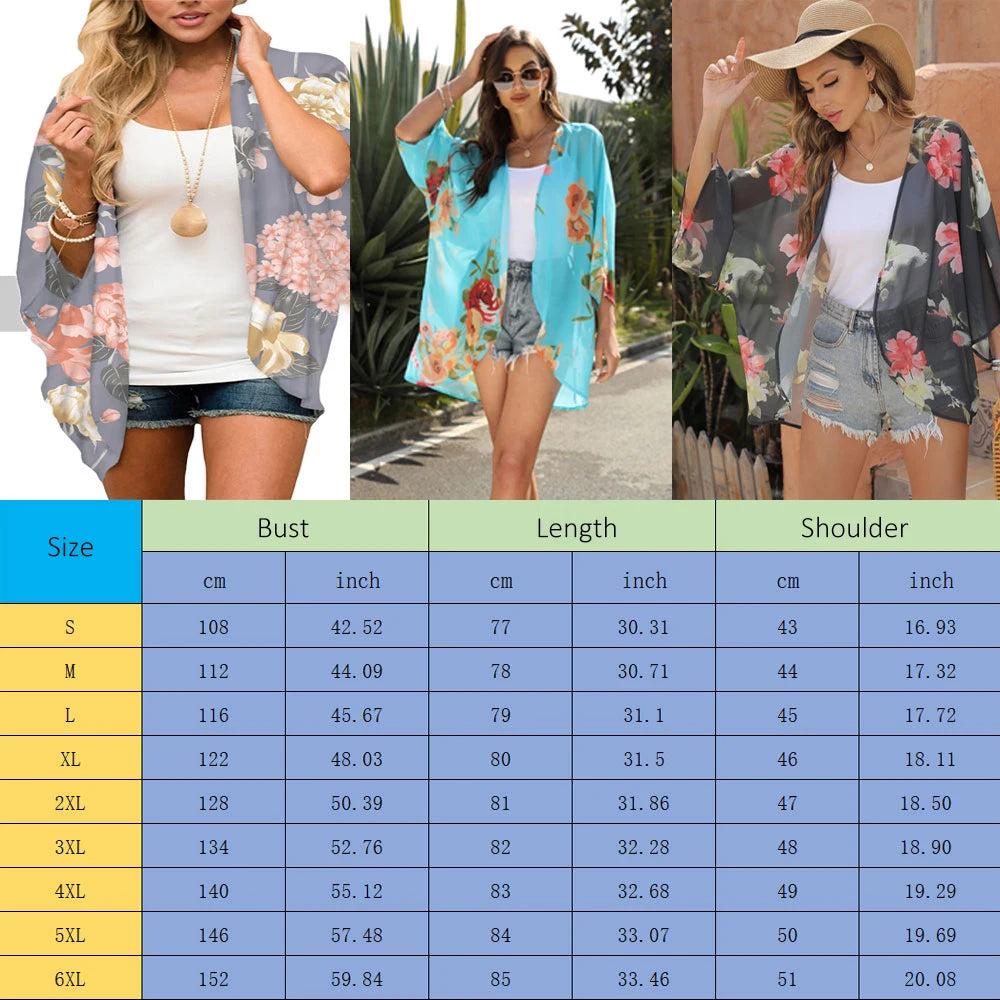 Floral Print Kimono Cover Up for Women by HitMyNeed