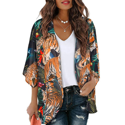 Floral Print Kimono Cover Up for Women kwglg232914w s by HitMyNeed