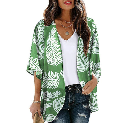 Floral Print Kimono Cover Up for Women kwglg232915a 6xl by HitMyNeed