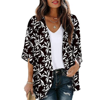 Floral Print Kimono Cover Up for Women kwglg232915b s by HitMyNeed