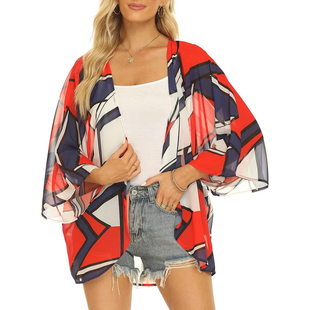 Floral Print Kimono Cover Up for Women kwglg232915g l by HitMyNeed
