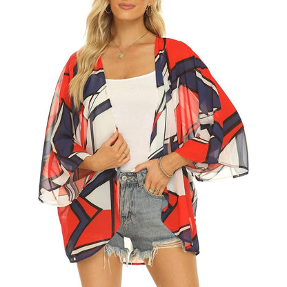 Floral Print Kimono Cover Up for Women kwglg232915g l by HitMyNeed