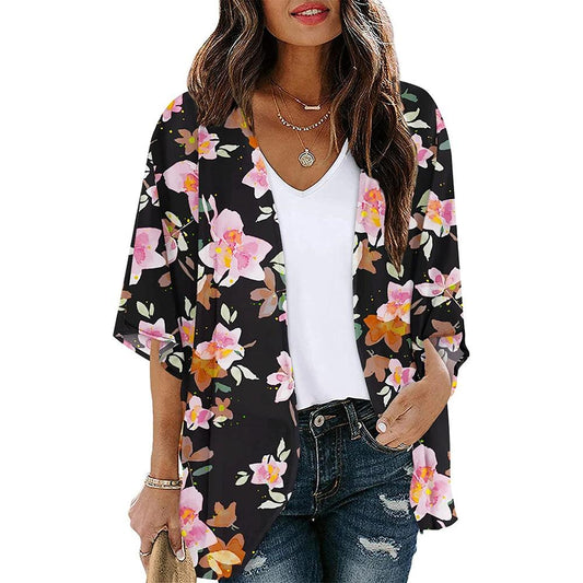 Floral Print Kimono Cover Up for Women kwglg232915m 3xl by HitMyNeed