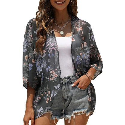 Floral Print Kimono Cover Up for Women kwglg232915q s by HitMyNeed