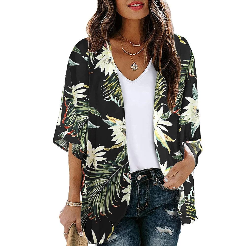 Floral Print Kimono Cover Up for Women kwglg232915t s by HitMyNeed