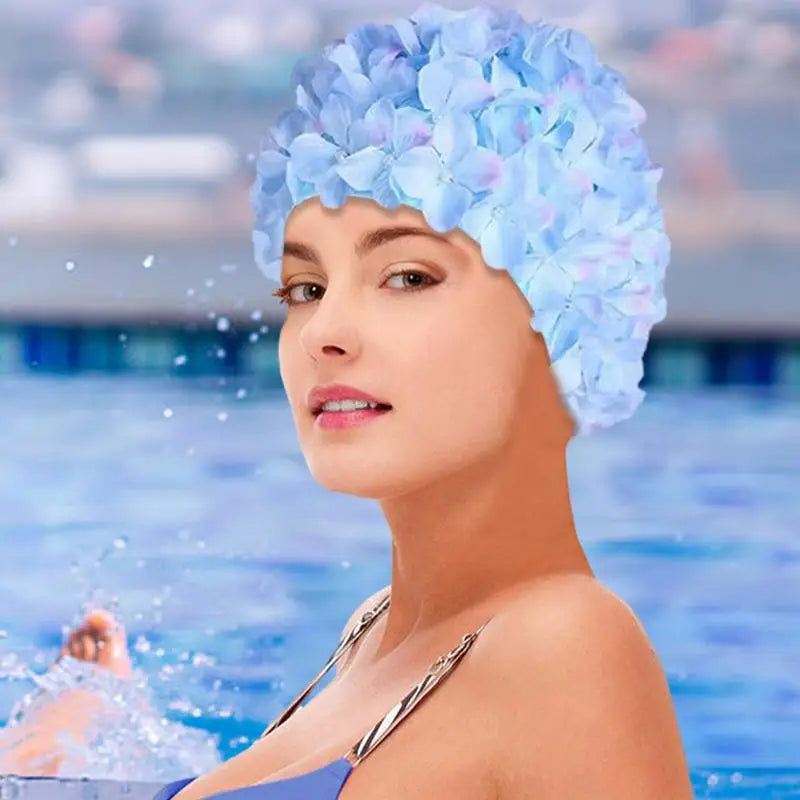 Floral Swim Cap for Women - Comfortable & Stylish by HitMyNeed