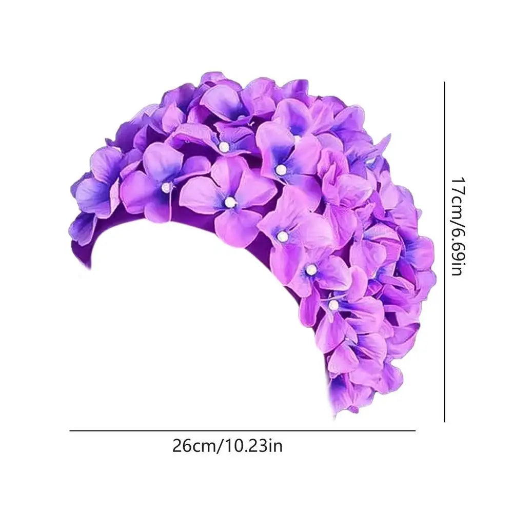 Floral Swim Cap for Women - Comfortable & Stylish e by HitMyNeed