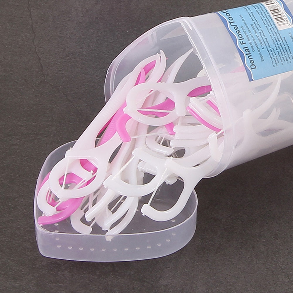 Floss Picks Oral Hygiene Tools (40 Pack) by HitMyNeed