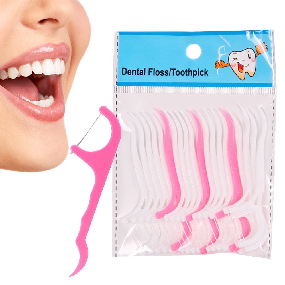 Floss Picks Oral Hygiene Tools (40 Pack) by HitMyNeed