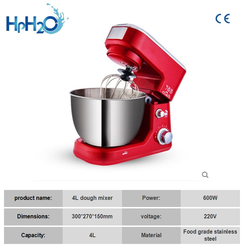 Flour Mixer Machine 4L, 600W Stand Dough Mixer by HitMyNeed