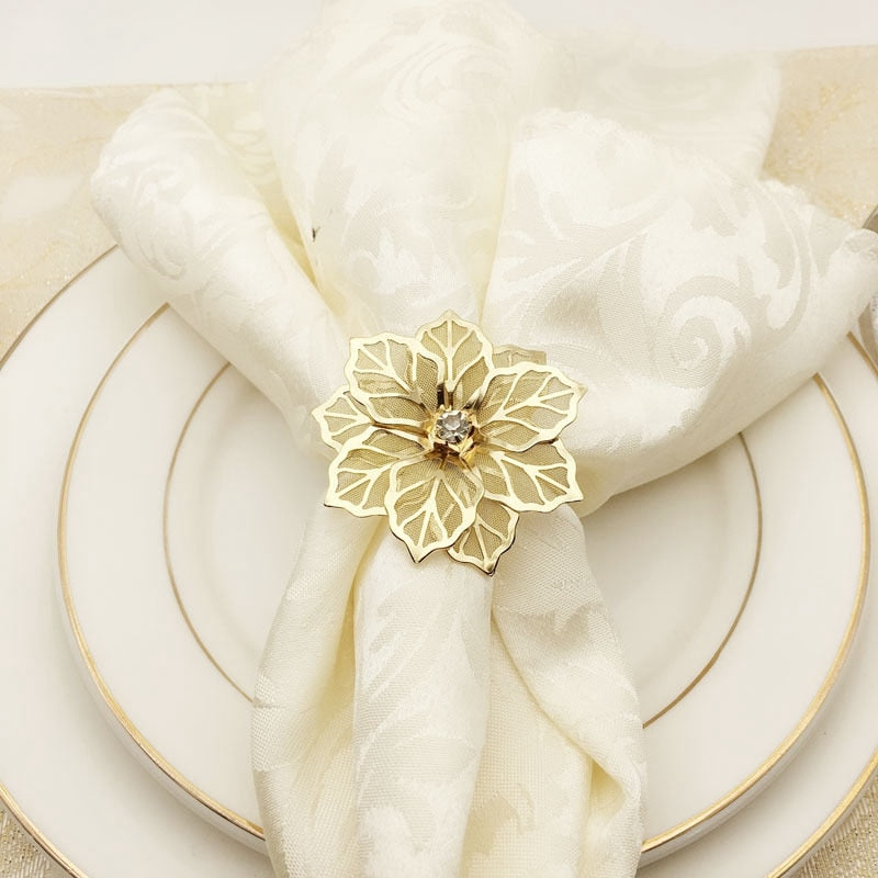 Flower Metal Napkin Rings Set of 10 by HitMyNeed
