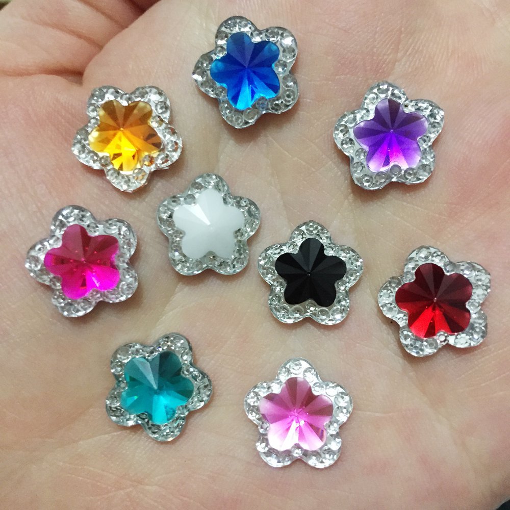 Flower Rhinestone Flatback Embellishments (40pcs) by HitMyNeed
