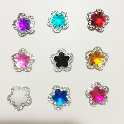 Flower Rhinestone Flatback Embellishments (40pcs) by HitMyNeed