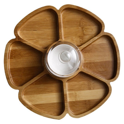 Flower-Shaped Wooden Nuts and Snacks Serving Tray by HitMyNeed