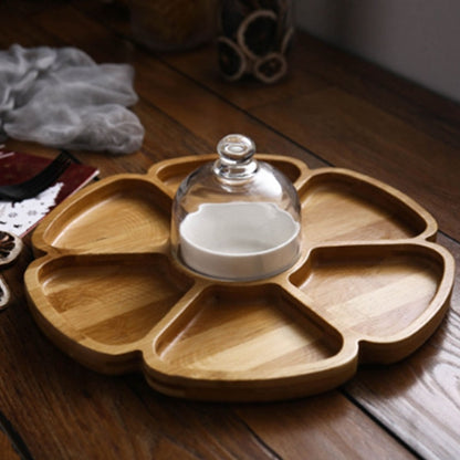 Flower-Shaped Wooden Nuts and Snacks Serving Tray by HitMyNeed