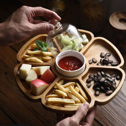 Flower-Shaped Wooden Nuts and Snacks Serving Tray by HitMyNeed