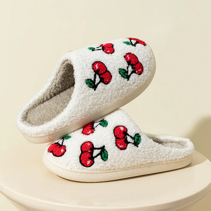Fluffy Cherry Slippers for Women - Cozy Winter Style 43-44 by HitMyNeed