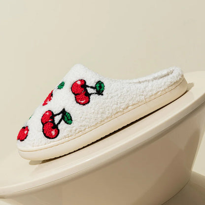 Fluffy Cherry Slippers for Women - Cozy Winter Style by HitMyNeed