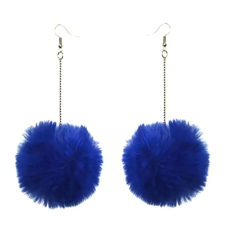 Fluffy Dangle Pom Pom Earrings for Women 10.0 by HitMyNeed