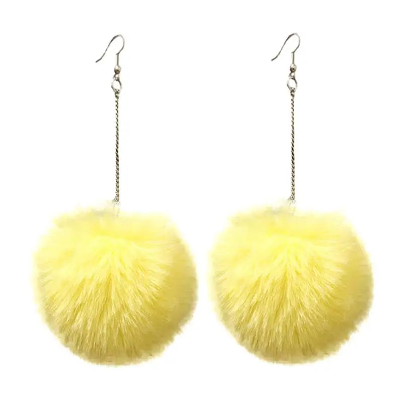 Fluffy Dangle Pom Pom Earrings for Women 2.0 by HitMyNeed