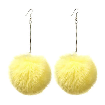 Fluffy Dangle Pom Pom Earrings for Women 2.0 by HitMyNeed